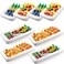 Honoson 8 Pieces Inflatable Serving Bar 2 Sizes Ice Buffet Salad Serving Trays with Drain Plug Food Drink Cooler Floating Ice Holder for Pool BBQ Picnic Party Supplies, 51x24 Inch, 28x22 Inch (White)