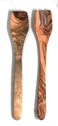 2 pc 14" Long Handle Artisan Olive Wood Salad Server Set- By ORCHARD HARDWOODS- Handmade Salad Spoon and Fork for Serving Salads, Non-Stick Cooking
