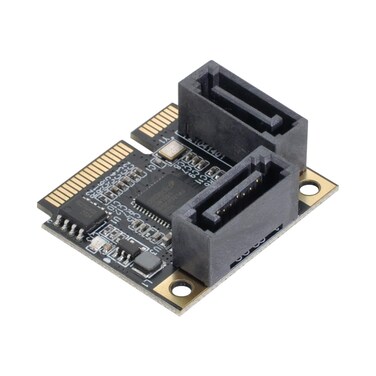 chenyang Mini PCIE to 2 SATA 3.0 Extension Card Adapter for Motherboard SATA Hard Drive Port Extension