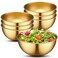 Nuogo 10 Pcs Gold Mixing Bowls Gold Bowls Stainless Steel Bowls Decorative Serving Bowl Metal Salad Dessert Cereal Fruit Snack Facial Soup Bowls for Party Cooking Baking Prepping Storing (4.7 Inch)