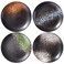 LMRLCS Japanese Dinner Plate Set of 4, 8 Inch Large Appetizer Plate Round Dessert or Salad Plate Ceramic Dinnerware Set Microwave Dishwasher Oven Safe