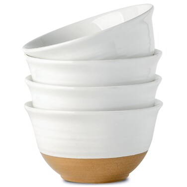 Hasense Soup Bowls, 7 Inch Large Cereal Bowls Set of 4, 40 OZ Ceramic Deep Salad Serving Bowls, Bowls Set for Pasta Pho Ramen Noodle Popcorn, Dishwasher Microwave Safe, White