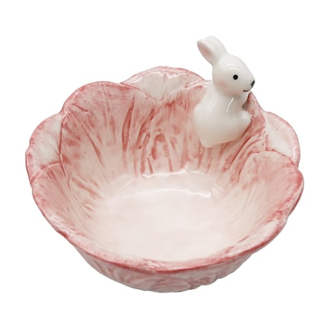 LIDSCURA Cute Bunny Ceramic Bowl, Salad Bowl with Cabbage Rabbit Shaped, Rice Soup Ice Cream Candy Bowls for Home Restaurant, Best Kitchen Household Cooking Gift