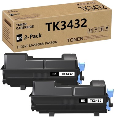 UEESLH TK-3432 TK3432 Toner Cartridge Compatible for Kyocera TK-3432 TK3432K for ECOSYS MA5500ifx PA5500x Black 2 Pack 40,000 Pages