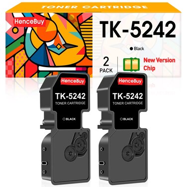 HenceBuy Compatible Toner Cartridge Replacement for Kyocera TK5242 TK-5242 TK5242K TK-5242K 1T02R70US0 P-5026cdw M-5526cdn P-5026cdn M-5526cdw (2-Pack Black)
