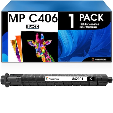 MasaiMara (17,000 Pages High Capacity Compatible Toner Cartridges Replacement for Ricoh MP C406 842091 for Ricoh MP C306 MP C307 MP C406 MP C407 Printer (Black, 1-Pack)