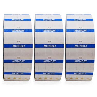 Perco 1 Line Day of The Week Labels - 3 Rolls, Blank Dating Labels for Perco 1 Line Price &amp; Date Guns (Monday - 1 Line Labels)