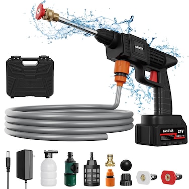Cordless Pressure Washer,Portable Power Washer with Rechargeable 4.0Ah Battery 6-in-1 Nozzle, Handheld High-Pressure Car Washer Gun for Home/for Washing Cars