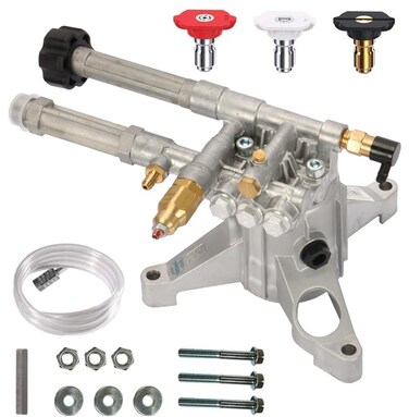 AR High Pressure Washer Pump 2400 PSI RMW22G24-EZ, Vertical 7/8" Shaft Power Washer Replacement Pump Head with Easy Start Valve by ANNOVI REVERBERI