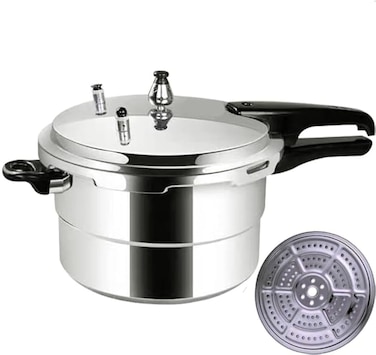 5.3 QT Pressure Cooker, 3 Layer Base Pressure Canner for Gas Stove &amp; Induction Cooker, Multi Purpose 80Kpa Power Rice Cookware for Fast &amp; Even Heating with Steaming Rack &amp; 8 Safety Protections