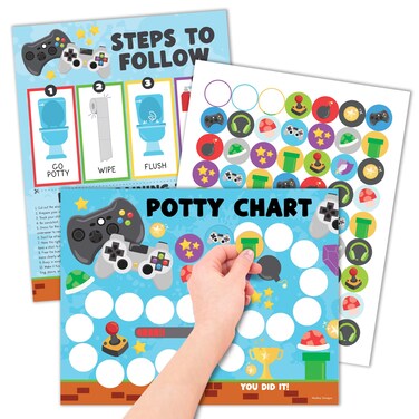 Potty Training Chart for Boys with Fun Reward Stickers &acirc;&euro;&ldquo; Potty Sticker Chart for Kids Potty Training, Potty Training Chart for Toddlers Boys, Potty Chart for Boys, Sticker Chart for Potty Success
