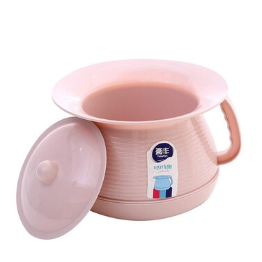 EXCEART Portable Toilet Plastic Potty Urinal Bedroom Urinal Chamber Pot with Lid to from Escaping (Pink)