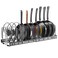 BUYGOO Expandable Pots and Pans Organizer, Pan Organizer Rack for Kitchen Countertop and Cabinet, 12 Adjustable Dividers, Pot Lid Organizer, Cutting Board Holder
