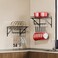 Clothink 2 Packs Wall Mounted Pot Lid Rack,Pots and Pans Organizer,Hanging Pot Pan Lid Rack Storage for Kitchen with 12 Hooks,Pot Hangers Holder for Pans,Utensils,Cookware,Cutting Board