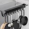 Pull Out Pot Rack, 22" Pull Out Pots and Pans Organizer with 16 Hook, Aluminum Alloy Hanging Pot Rack, Expandable Utility Rack, Sliding Under Cabinet Organization for Kitchen, Cabinet, Closet