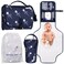 Naste&Igrave;ri Baby Gear Extra Large Portable Baby Changing Pad with Memory Foam Pillow &amp; Insulated Bottle Bag &acirc;&euro;&ldquo; Waterproof Portable Baby Changing Station for Girls &amp; Boys - Navy
