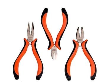 Edward Tools 3 Piece Mini Pliers Set - Pliers for Jewelry Making, Electrical, DIY Projects - Fine Carbon Steel with Nickel Finish - Includes Mini Long Nose Plier, Mini Diagonal Cutting Plier, Mini Com