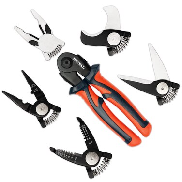 Inwell 5 IN 1 Plier Tool Set - Includes Cable Cutters, Wire Stripper, Crimping Plier, Linesman Pliers, Scissor, Multipurpose Combination 8 Inch Pliers with Storage Case