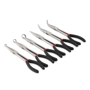 AIRTOON 6-Piece 11" Hose Gripper Plier &amp; Long Reach Pliers Set, Straight, 45, 90-Degree Angle, 5/16-Inch, 1/2-Inch, 3/4-Inch Dia, Extra-long Pliers for Hard-to-Reach Narrow Spaces