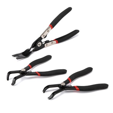 AIRTOON 3-Piece Push Pin Removal Pliers Set, Panel Clip Pliers, 30&Acirc;&deg; &amp; 80&Acirc;&deg; Push Pin Pliers, Easily Removes Plastic Fasteners, Rivets and Car Door Panel Trim Clip