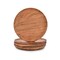 Samhita Acacia Wood Round Platters Set of 4 for Ottoman or Side Table, Charcuterie Board or Cheese Platter for Living Room (8&quot; x 8&quot; x 0.75&quot;)