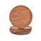 Samhita Acacia Wood Round Platters Set of 4 for Ottoman or Side Table, Charcuterie Board or Cheese Platter for Living Room (8" x 8" x 0.75")