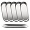 AKOLAFE 6PCS Stainless Steel Serving Tray Set Small Metal Trays Decorative Silver Platters for Serving Food Party 9&quot; Long Plate Oval Storage Trays Thickened Serving Dishes for Entertaining Sushi Snack