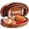 3Pcs 15" 13" 11" Football Serving Trays Football Shaped Wooden Serving Tray Oval Wood Platter Wooden Serving Platter Oval Charcuterie Plate Board Wood Cheese Plate Fruit Wood Tray for Game Party Decor