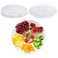 Hyuetrsa 12 Pcs 12.4x1.97 Inch Round Plastic Serving Tray Round Plastic Veggie Tray with Lid Disposable Food Storage Containers Round Platter Container Round 6 Sectional Food Trays&iuml;&frac14;&circ;Clear&iuml;&frac14;&permil;