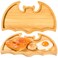 AWIZOM 2 Pcs Halloween Bat Wooden Serving Platters Bat Shaped Bamboo Serving Trays Wooden Charcuterie Boards Halloween Wood Fruit Cheese Snack Dish Plates for Halloween Party Supply,12.6x7.68x0.59