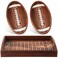 Ziliny 3 Pieces Wood Football Serving Trays Charcuterie Board Football Platter Football Serving Dishes Wooden Football Field Shaped Plates for Football Game, Birthday, Kitchen Parties Decorations