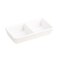 esowemsn 1PC White Ceramic Serving Platter Rectangular 2 Compartment Appetizer Serving Tray Divided Spices Vinegar Nuts Sauce Dishes for Home Kitchen Restaurant