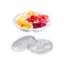 Clear Plastic Appetizer Trays with Lids, Travel Round Disposable Compartment Serving Platters,6 Sectional Catering Trays for Vegetable Salad Food for Fruit Veggie Snack Food Containers (12 Pack)