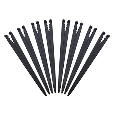 Hanobo 50 Pack Irrigation Drip Support Stakes Plastic Drip Hose Stakes Universal Drip Tubing Hold Stakes for Gardening Patio Lawn