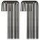 16Pack 12 inch Rebar Stakes Heavy Duty J Hook, Galvanized Ground Stake Tent Stakes, Curved Steel Plant Support Garden Stake, Chisel Point End Stakes for Camping Tent, Swing Sets, Fence Anchors, Black
