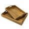 CVHOMEDECO. Primitives Wooden Nesting Tray Country Farmhouse Wood Serving Tray for Dining Tableware, Kitchen, Food, Breakfast, Coffee, Bar, Party or Display. Set of 2