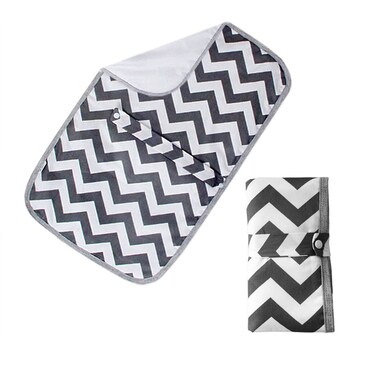Medsuo Foldable Nappy Changing Mat, Diaper Pad Waterproof Travel Changing Mat with Gray Waves Infant Urinal Pad Baby Changing Kit for Home Travel Outside