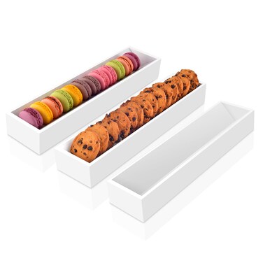 3 Pcs Wood Cracker Tray for Serving Cracker Dish Rectangular Cracker Holder for Serving Trays Holders for Crackers White Cracker Dish Cookie Display Tray for Countertop Home Wedding Events Parties