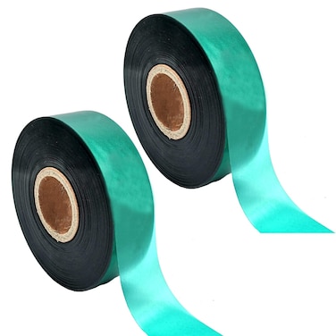 Medoore 2 Rolls Stretch Tie Tape Garden Tie Tape Thick Plant Ribbon Garden Green Vinyl Stake for Indoor Outdoor Patio Plant Use, 1 Inch Wide by 150 Feet Long