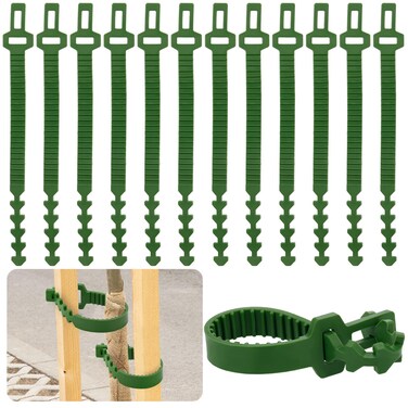 Wesnoy 20 Pcs Tree Stake Support Bands Adjustable Tree Plant Ties Reusable Garden Plants Shrub Tree Ties Flexible Tree Support Straps Heavy Duty Adjustable Interlock for Cable Plant, 9.45 Inch, Green