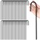 Sadnyy 36 Pcs 12 Inch Rebar Stakes Metal Chain Link Stakes for Ground Fence Garden Heavy Duty J Hook Black Steel Tent Post Stake with Chisel Point End Anchor Curved Plant Support for Trampoline