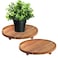2 Pieces Wooden Plant Riser Stands Wood Pedestal Round Acacia Wood Stand Soap Stand Farmhouse Wooden Plant Tray for Indoor Outdoor Home, Garden Patio Decorative, 9.8 Inch Diameter