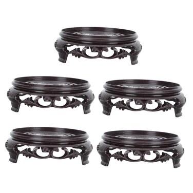 Yardwe 5Pcs Plastic Plant Stands, Flowerpot Base Fishbowl Display Stands Plant Stand Vase Stand Home Decor, 4 Inch