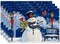 Merry Christmas Snowflake Snowman Placemats Set of 4 for Dining Table, 12x18 Inch Blue Xmas Winter Seasonal Holiday Decoration Rustic Washable Table Mats