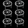 MAHIONG 6 Pack 9.45 x 5.12 Inch White Metal Plant Stands for Flower Pots, Retro Style Heavy Duty Potted Holder, Indoor Outdoor Metal Rustproof Iron Garden Container Round Support Rack for Planter