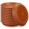 12 Pcs 12 Inch Plastic Plant Saucer Thicker Plastic Plant Tray Heavy Duty Round Flower Pot Saucers Water Planter Tray for Indoor Outdoor Plant Pots, Terracotta Color