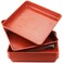 MOUYAT 10 PCS 11.4 x 11.4 x 1.6 Inch Square Plant Saucer, Plastic Flower Pot Tray for Garden Potted Water Drips and Soil, Red