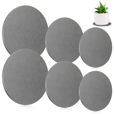 Baderke 6 Pcs Diatomite Plant Saucer Round Water Absorbent Plant Coasters Plants Diatomaceous Earth Mat Kitchen Absorbent Pad Diatomaceous Tray Absorbing Soap Dish (Dark Gray,6'' 8'' 10'')