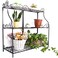 VERGOODR Large Flower Stand Plant Display Freestanding Metal Scrollwork Design Foldable 3-Tier Big Storage rack Home Organizer Display Rack Book Shelf