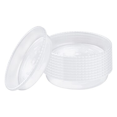 yuntop 10 Pack Clear Plastic Plant Saucer, Durable Plant Trays Flower Plant Pot Saucer Plant Container Accessories for Indoors &amp; Outdoors, Stop Messes &amp; Stains in Your Garden (5 Inch)